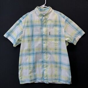 Columbia PFG Men's Large Short Sleeve‎ Vented Button Up Camp Shirt Summer Plaid